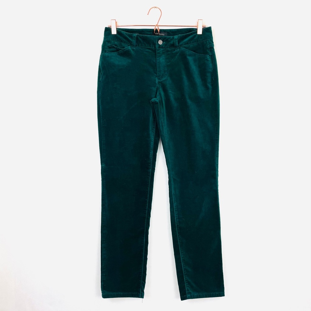 Talbots Signature green velveteen pants size 6